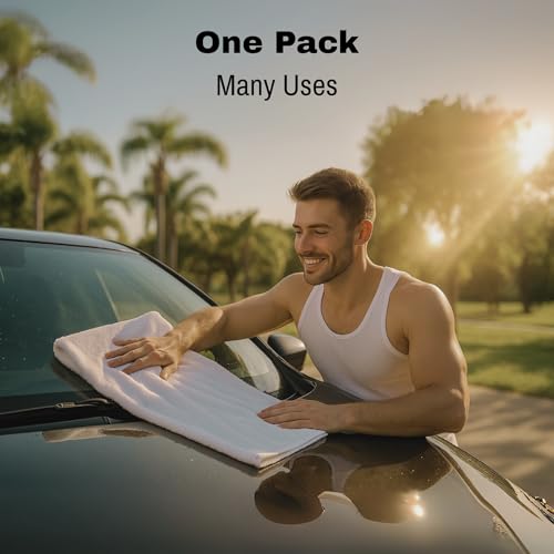JMR White Bath Towels Bulk Pack of 12 (20x40) - 100% Cotton Lightweight & Quick-Dry Cotton Towels for Hotel, Rental Properties, Gym & Commercial Uses