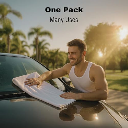 JMR White Bath Towels Bulk Pack of 12 (20x40) - 100% Cotton Lightweight & Quick-Dry Cotton Towels for Hotel, Rental Properties, Gym & Commercial Uses