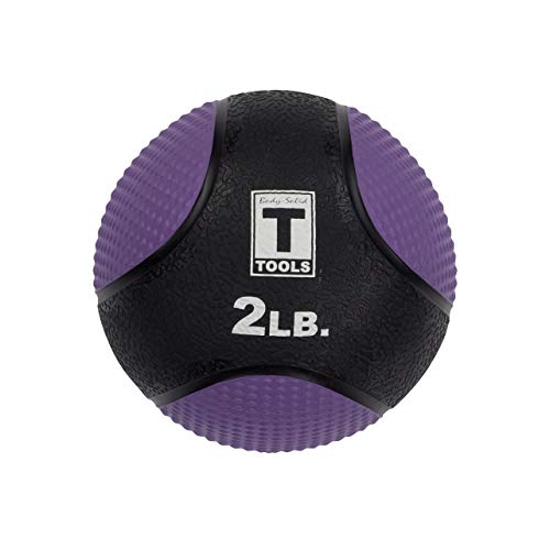 Body-Solid Rubber Medicine Ball - Superior Grip, Textured Surface, Adjustable Air Pressure Fitness Balls - Ideal for Cardio and Core Exercise in Home & Gym Workouts - color: Purple, style: 2lbs.