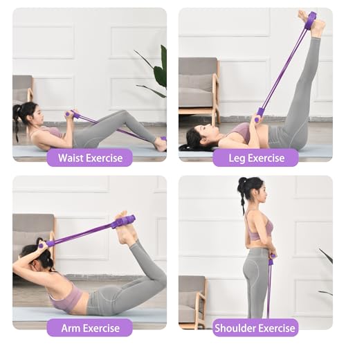 Multi-Function Tension Rope Band & Pedal Puller Resistance Band, 6-Tube Elastic Yoga Pedal Puller Resistance Band, for Abdomen/Waist/Arm/Leg Stretching Slimming Training