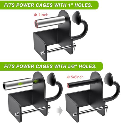 Resistance Band Anchors, Rack Attachment for 3"x3" Power Rack with 1" or 5/8" Hole, Adjustable Multi Point Workout Hook for Strength Training, Fitness, Physical Therapy, 2 Pack