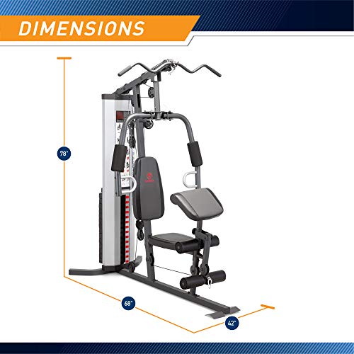 Marcy Multifunctional Workout Station 100lbs to 200lbs Stack Home Gym for Weightlifting and Bodybuilding - color: Grey - MWM-988