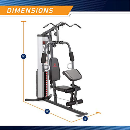 Marcy Multifunctional Workout Station 100lbs to 200lbs Stack Home Gym for Weightlifting and Bodybuilding - color: Grey - MWM-988