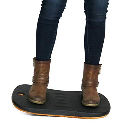 Balance Board for Standing Desks | Bentwood Frame with Comfortable Padding makes the perfect Anti Fatigue Mat or Floor Comfort Mat at your Stand Up Desk (Black, 20" Wide)