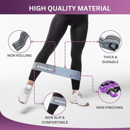 Adjustable Fabric Resistance Bands, Non-Slip Exercise Bands for Men and Women, Perfect Workout Bands for Glutes and Lower Body Training - 1 Pack