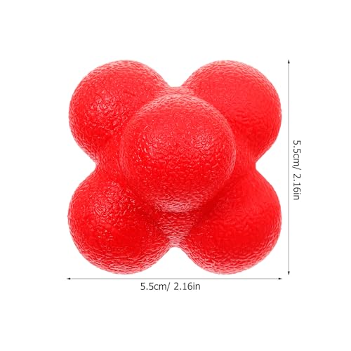 Toddmomy Hexagonal Reaction Training Ball 7cm Red Silicone Agility Fitness Ball for Speed and Reflex Exercises in Baseball, Tennis, Soccer, and Ping Pong Training