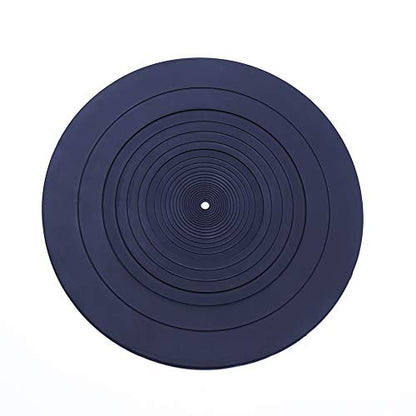 Turntable Mat, 12" Rubber Silicone Platter Slipmat Universal to All Hi-Fi Record LP Players by Gartopvoiz, Reduced Vibration, 3mm Thick - size: 12"