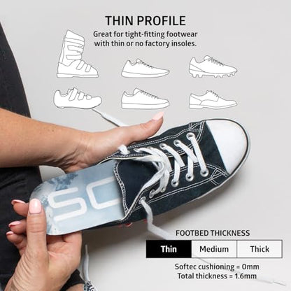 SOLE Performance Thin Shoe Insoles – Orthotic Arch Support Inserts for Plantar Fasciitis Relief - Mens Size 12/Womens Size 14, 1 Pair - size: Mens Size 12/Womens Size 14