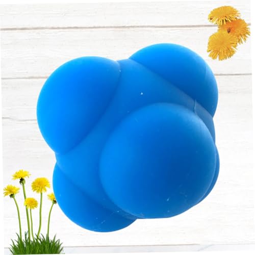 Hexagonal Silicone Reaction Ball for Agility Training Bounce Trainer for Reflex and Hand-Eye Coordination Six-Sided Workout Sphere for Men and Women