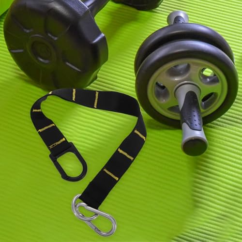 Operitacx Adjustable Length Gym Straps for Fitness Training and Sled Pulling, Sturdy Iron and Nylon Exercise Straps with Alloy Carabiners, Multi Functional Use for Athletes and Football
