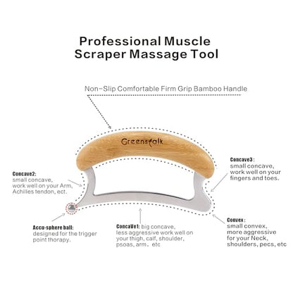 2 in 1 Stainless Steel Gua Sha Massage Tool Set for Muscle Relief, Muscle Scraper Tools,Portable Body Scrapers Tool for Neck, Back, Feet Recovery.