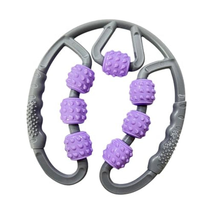 Portable Muscle Roller for Legs 7 Wheel Design for Thighs and Calf Treatment, Gray Purple - color: Gray Purple