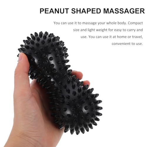 VILLCASE 2-Pack Peanut Massage Ball Roller 5.7"x2.4" PVC Spiky – Deep-Tissue Foot & Back Relief, Plantar Fasciitis Therapy, Yoga, Travel & Office