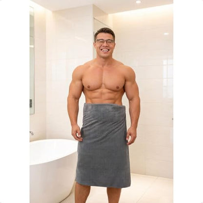 2 Pack Bath Towel Set, Waffle Bath Towel Set, Super Soft Highly Absorbent, Sturdy Quick Drying Towels for Bathroom, Gym, SPA, Yoga (2 Piece 30" x 60", 1Grey+1Purple)