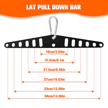 Multi-Grip LAT Pull Down Bar for Home Gym Fitness, Spreader Plate LAT Pulldown Attachments for Pulley System Cable Machine, Double to Single Cable Attachment Exercise Handle