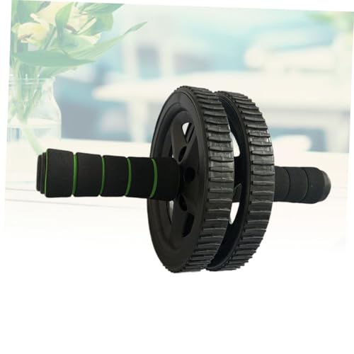 DECHOUS Dual Wheel Ab Roller with Non-slip Sponge Handles Core Strength Exercise Roller for Home Gym Fitness Abdominal and Arm Workout Equipment Black