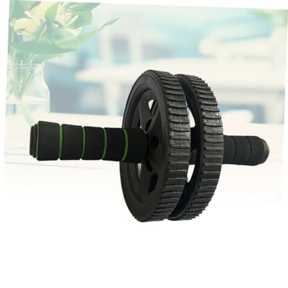 DECHOUS Dual Wheel Ab Roller with Non-slip Sponge Handles Core Strength Exercise Roller for Home Gym Fitness Abdominal and Arm Workout Equipment Black