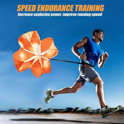 Running Speed Chute Resistance Parachute 56 inch Powerchute Umbrella Training Sprint Power Soccer Trainer for Runner, Football, Soccer Drilling