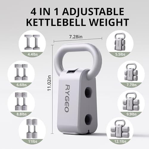 RYGEO Adjustable Dumbbell Set of 2, 4-in-1 Free Weights for Women & Men, Quick-Adjust Hand Weights 2lb, 3lb, 4lb, 5lb, Ideal for Home Gyms, Chest Press Machines & Twisters.