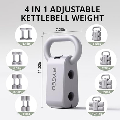 RYGEO Adjustable Dumbbell Set of 2, 4-in-1 Free Weights for Women & Men, Quick-Adjust Hand Weights 2lb, 3lb, 4lb, 5lb, Ideal for Home Gyms, Chest Press Machines & Twisters.