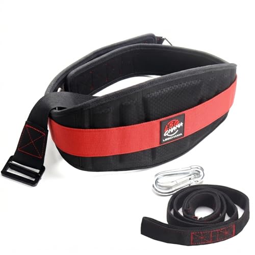 Heavy-Duty Belt for Belt Squats, Weight Training Rack Attachment, Squat Machine Accessory, Strength Training Equipment - color: Red