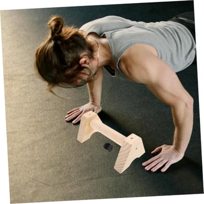 ORFOFE Wooden Push up Bars Pushup Handles Beech Wood Non-slip Parallettes for Men Women Home Gym Strength Training Bodyweight Workouts