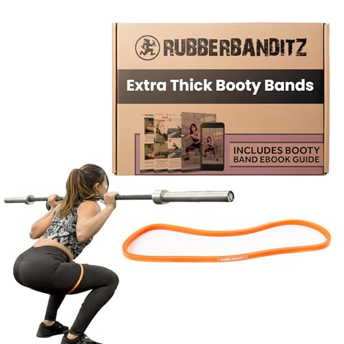 Extra Thick Booty Bands - for Glutes and Legs Workouts - Includes eGuide for Women - Mini Loop Exercise Band Engages Hips, Thighs, Butt, and Abs - 5 Mini Resistance Band Sizes 5-100 lbs