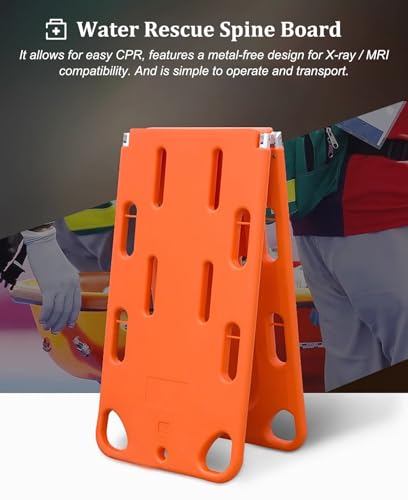 Foldable Plastic Spine Board Stretcher for Lifesaving Rescue, Water-Resistant Backboard, 350Lb Capacity, Durable PE 2-Fold Design for Emergency Response - color: 2-folds