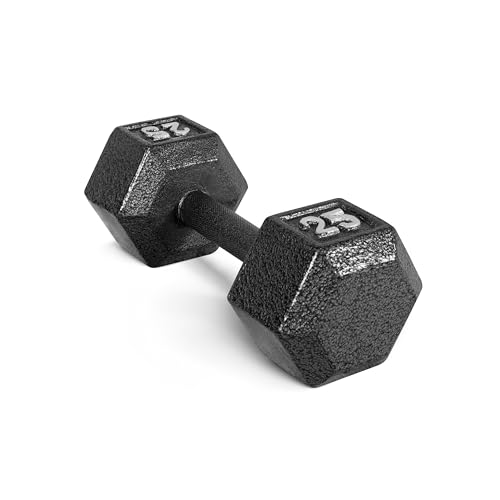 CAP Barbell Cast Iron Hex Dumbbell | Multiple Options - color: Black, Single, size: 25 lb