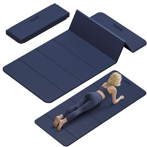 Foldable Yoga Mat,74"Lx32"Wx1/3"Thick,Folding Exercise Mat,Non-slip Wide Pilates Mats for Home Workout/Travel, Portable Yoga Mat Thick for Yoga/Pilates/Camping/Floor Exercises
