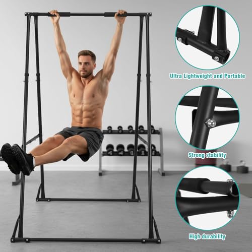 Generic Foldable Free Standing Multifunctional Exercise Rack 771.6LBS Capacity Portable Pullup Bar Station for Home Gym Equipment