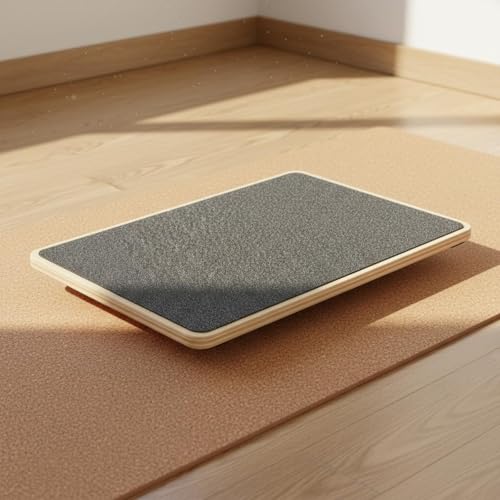 Qianly Wooden Balance Board Coordination Training Rectangular Wobble Board Ankle Mobility Exercise Equipment for Gym