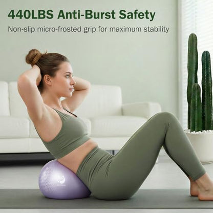 Slim Panda Pilates Ball, 9 Inch Small Exercise Ball, Anti Burst Mini Yoga Ball for Stability, Workout, Barre, Core Strength, Physical Therapy, Balance, Stretching