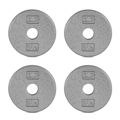 CAP Barbell Standard 1-Inch Cast Iron Weight Plates - Singles & Sets | 1.25-50 lbs | Multiple Options