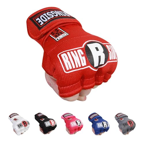 Ringside Gel Shock Quick Wraps, Impact-Absorbing Hand Wraps with Secure Support, Ideal for Boxing, MMA, Muay Thai, and Martial Arts, Inner Boxing Gloves for Men and Women - color: Red, size: Small-Medium