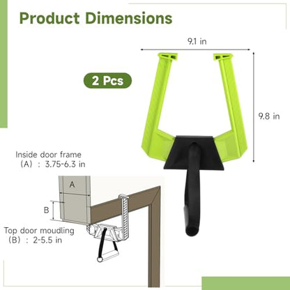 2 Pcs Portable Pull Up Bar for Doorway, Adjustable Doorway Home Gym System, Lightweight Travel Fitness Equipment for Home Office, Support 330 lbs, No Screws Installation
