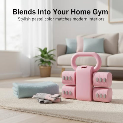 Adjustable Dumbbell Set of 2, 4 in 1 Free Weights for Women with Fast Adjustment, Home Gym & Outdoor Exercise Training, Includes 2.2lb 3.3lb 4.4lb 5.5lb Hand Weights, Compatible with Kettlebells