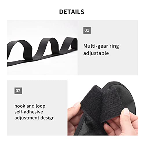 Leg Stretch Belt, Oxford Fabric Yoga Strap with Multi Loops and Hook Loop Closure, for Physical Therapy, Ballet Dance and Flexibility Training,