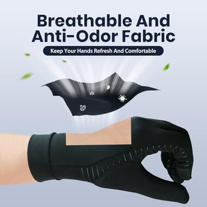 Big Mango 2 Pairs Copper Arthritis Gloves, Compression Gloves for Women Men Relieve Pain from Rheumatoid Arthritis, Carpal Tunnel, Swelling, Everyday Hands Support (Open Finger + Full Finger, Small) - color: Open Finger (1 Pair) & Full Finger (1 Pair), si
