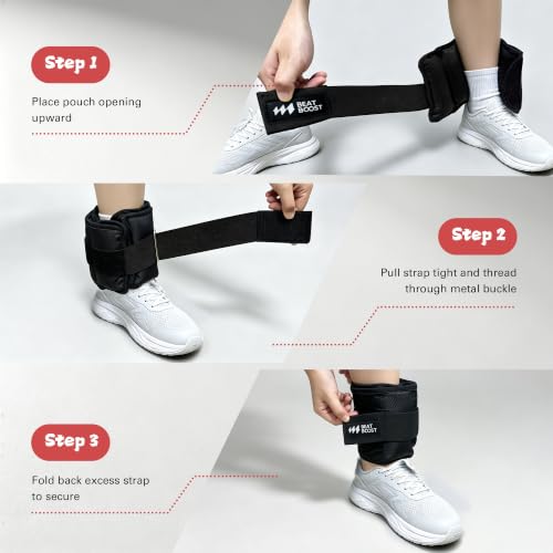 Beatboost Ankle Weights Adjustable 10lb for Women Men
