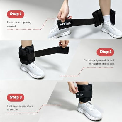 Beatboost Ankle Weights Adjustable 10lb for Women Men