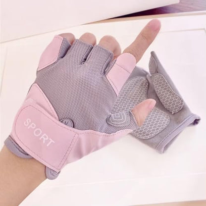 Utaly Women's Workout Gloves Fingerless Summer Gloves with Padded Breathable Mesh Non-Slip Sport Gloves for Cycling, Rowing