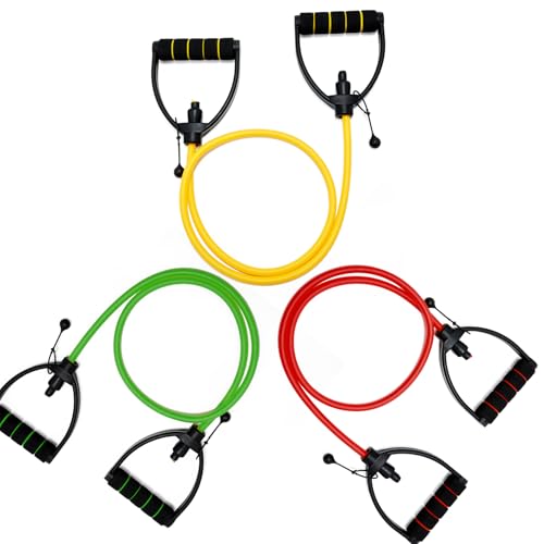 Resistance Band with Handles and Door Anchor, Adjustable Exercise Tube Band for Physical Therapy, Strength Training, Pilates and Home Workouts - color: 3PCS- 60lbs
