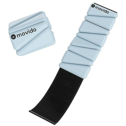 Movido Wrist and Ankle Weights | 1 lb each (2 per set) | Adjustable Workout Weights for Women and Men | Perfect for Yoga, Walking, Pilates, Hiking, Aerobics, Movement - color: Ocean