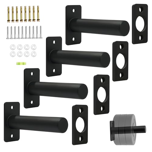 Wall Mounted Olympic Weight Plate Rack, Heavy Duty Metal 2" Plate Holder & Hanger for Home Gym, Garage Gym, Powerlifting & Fitness Equipment Storage, 275 lbs Capacity Barbell Plate Organizer with Screws for Wood & Concrete Walls