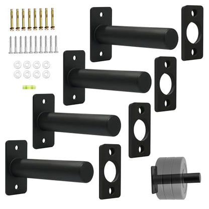 Wall Mounted Olympic Weight Plate Rack, Heavy Duty Metal 2" Plate Holder & Hanger for Home Gym, Garage Gym, Powerlifting & Fitness Equipment Storage, 275 lbs Capacity Barbell Plate Organizer with Screws for Wood & Concrete Walls
