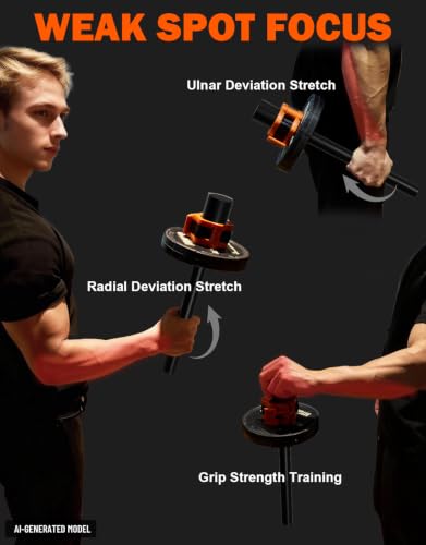 Fitarc Forearm Wrist Strengthener Grip Strength Trainer - color: 1" Forearm Bar