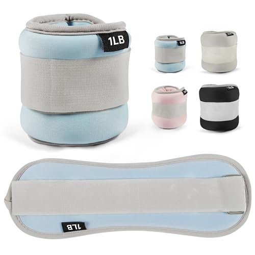 leikefitness Wrist/Ankle Weights Set of 2 (1 lb/2 lb/3 lb/5 lb Each) for Women,Men and Kids, Modularized Leg Weight Straps for Yoga, Walking, Jogging, Aerobics, Gym