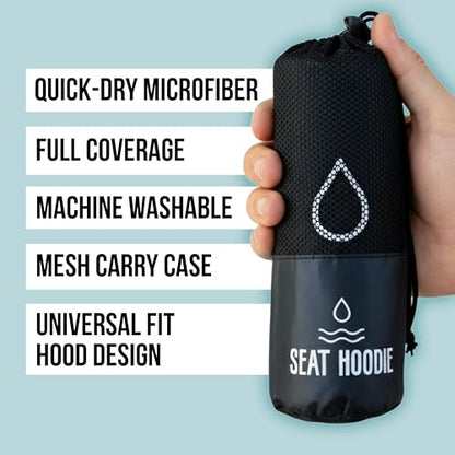 Microfiber Hooded Towel Seat Cover (Grey) - color: Grey
