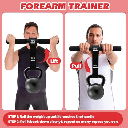Forearm Strengthener and Wrist Roller with Thick Grip & Adjustable Strap, Ideal for Grip Strength Training, Muscle Building and Rehabilitation